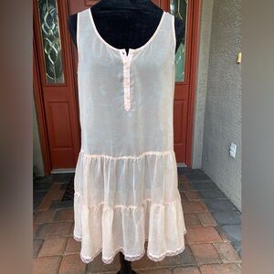 Sheer Pink Sleeveless Babydoll Slip Dress